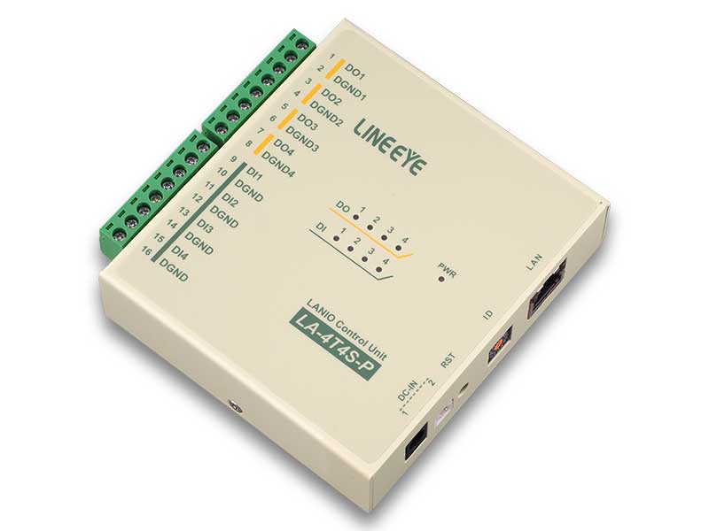 LAN接続型デジタルIOユニット オープンコレクタ4点出力 絶縁4点入力