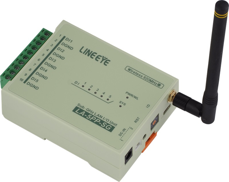 920MHz 無線LAN接続型デジタルIOユニット ドライ接点5入力