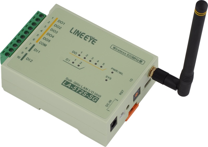 920MHz 無線LAN接続型デジタルIOユニット オープンコレクタ5出力/フォトカプラ絶縁2入力