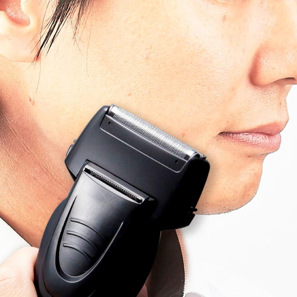 水洗い充電交流式シェーバー 2枚刃 【国内・海外兼用】 ブラック