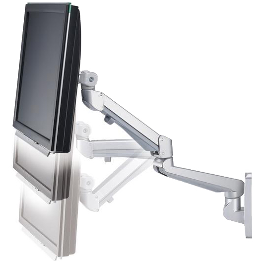 ガススプリング水平垂直多関節モニターアーム 壁面固定式 VESA75mm、100mm対応