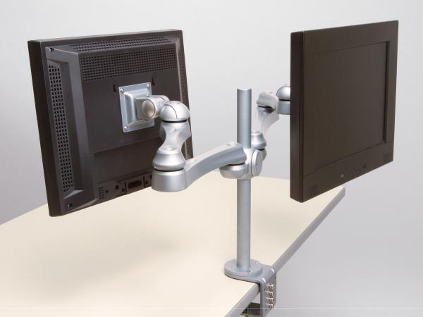 液晶モニター2画面用水平多関節モニターアーム（VESA75、100対応）
