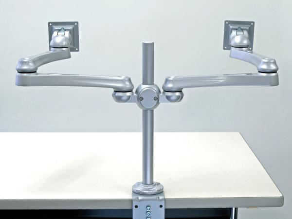液晶モニター2画面用水平多関節モニターアーム（VESA75、100対応）
