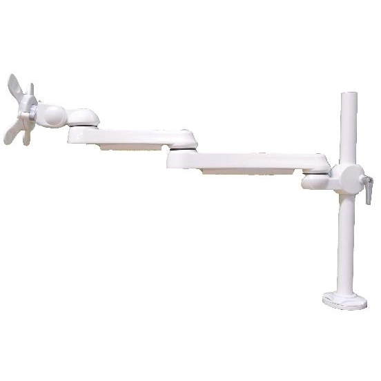 水平多関節モニターアーム（白色モデル） ネジ固定 VESA75mm/100mm対応