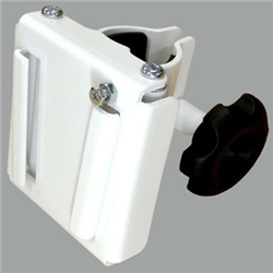 モニターアーム用垂直支柱固定金具（白、φ35～42用）