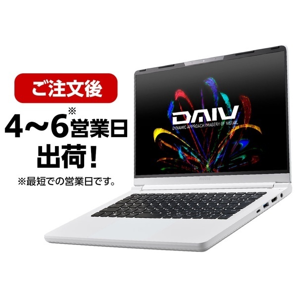 DAIV R4-I7G50WT-B （Core i7-13620H/32GB/SSD・500GB/ODD無/Win11 Pro/Office無/14型/解像度1920×1080/RTX 4050 Laptop GPU）