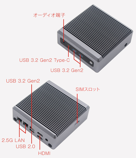ミニPC NX-N100 (N100/メモリ8GB/SSD128GB/光学ドライブ無/Windows11Pro/Officeなし)