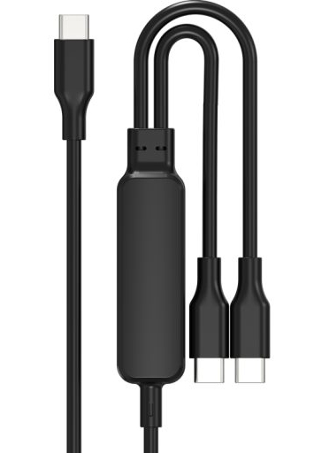 HIDISC 2in1 CtoCケーブル 1本で2台同時に急速充電可能 最大PD100W対応