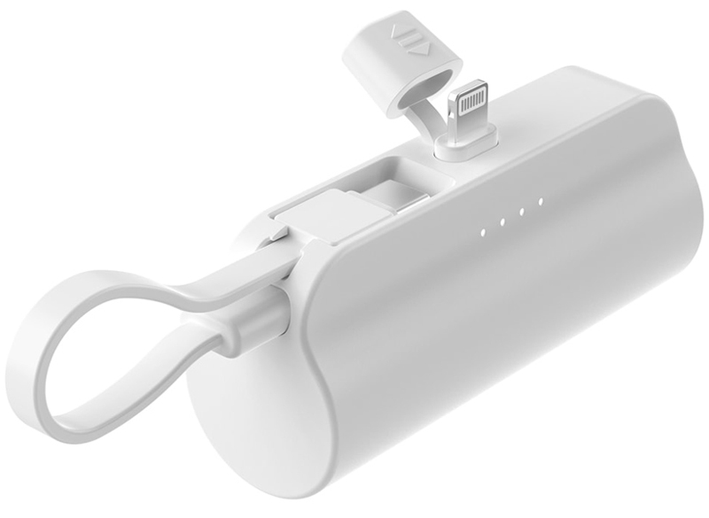 HIDISC ライトニング直挿し5000mAhモバイルバッテリー ホワイト