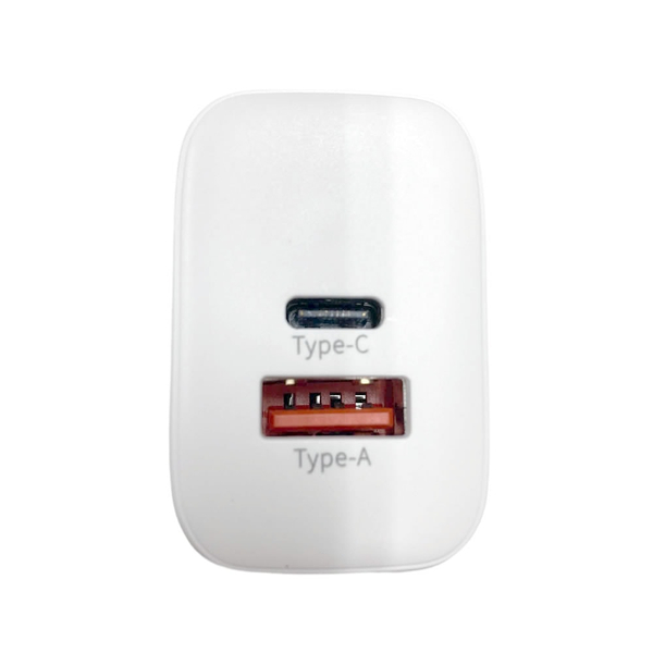 HIDISC 2台同時に急速充電できるUSB充電器 USB-C x1、USB-A x1ポート ホワイト