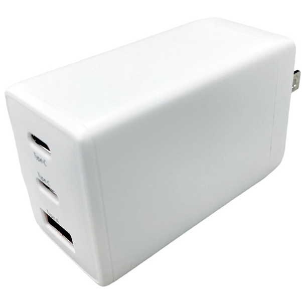 HIDISC 3台同時に急速充電できる PD65W対応 USB充電器 USB-C x2 Ax3