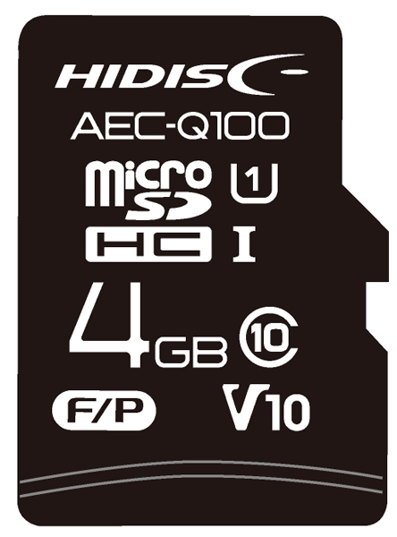 AEC-Q100対応 HIDISC 車載用途向けMLCチップ搭載 microSDHCカード 4GB