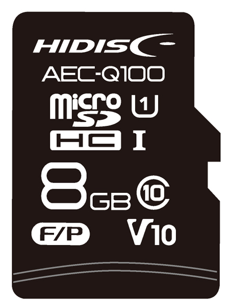 AEC-Q100対応 HIDISC 車載用途向けMLCチップ搭載 microSDHCカード 8GB