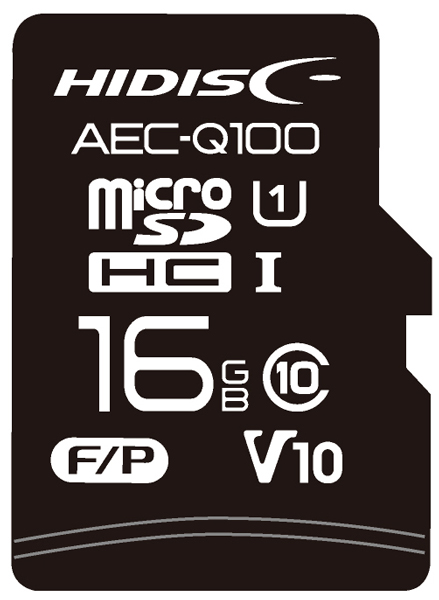 AEC-Q100対応 HIDISC 車載用途向けMLCチップ搭載 microSDHCカード 16GB