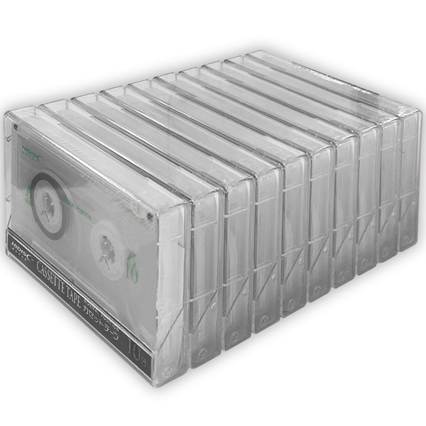 オーディオカセットテープ 10分（片面5分）10巻 簡易パッケージ