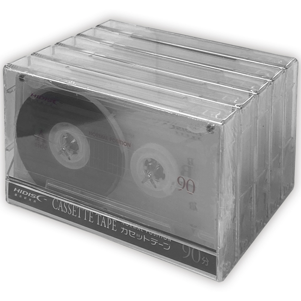 オーディオカセットテープ 90分（片面45分） 5巻 簡易パッケージ