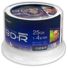録画用BD-R 130分 4倍速 インクジェットプリンタ対応 スピンドルケース51枚