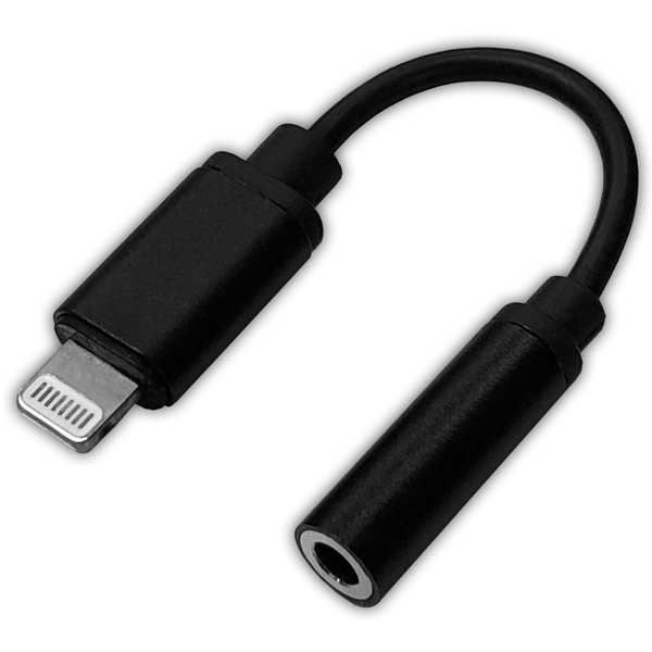 Lightning-3.5mmピンプラグ変換アダプタケーブル 10cm Apple認証品 ブラック