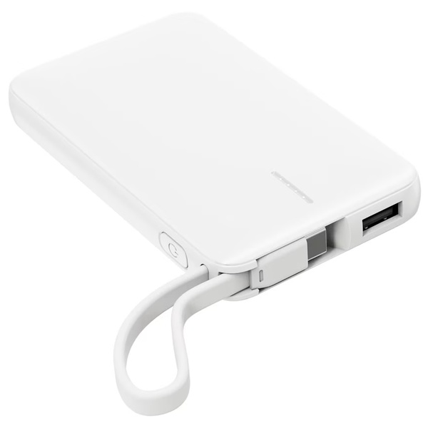 HIDISC リン酸鉄リチウムイオン電池使用 急速充電モバイルバッテリー 5000mAh ホワイト