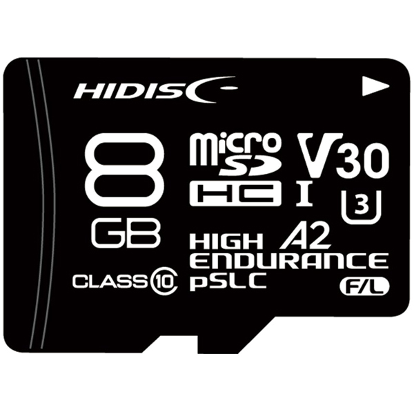 pSLC高耐久 microSDカード 8GB Class10 UHS-1スピードクラス3 V30 SD変換アダプタ付