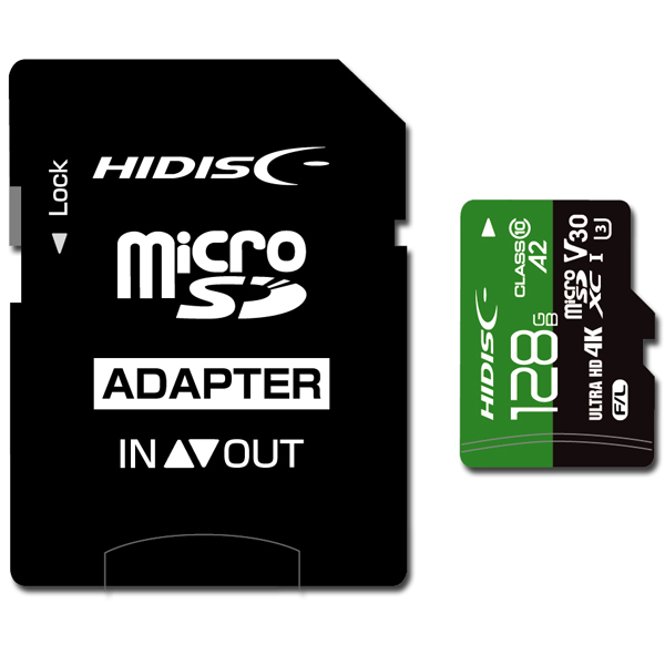 microSDXCカード 超高速タイプ(Read最大170MB/S) 128GB Class10 UHS-1スピードクラス3 V30 A2対応 SD変換アダプタ付
