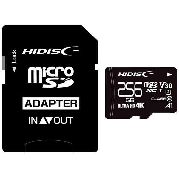 microSDXCカード 高速タイプ 256GB Class10 UHS-1スピードクラス3 V30 A1対応 SD変換アダプタ付