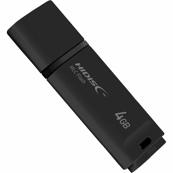 HIDISC USB2.0 フラッシュドライブ(MLC搭載) 4GB 黒 キャップ式