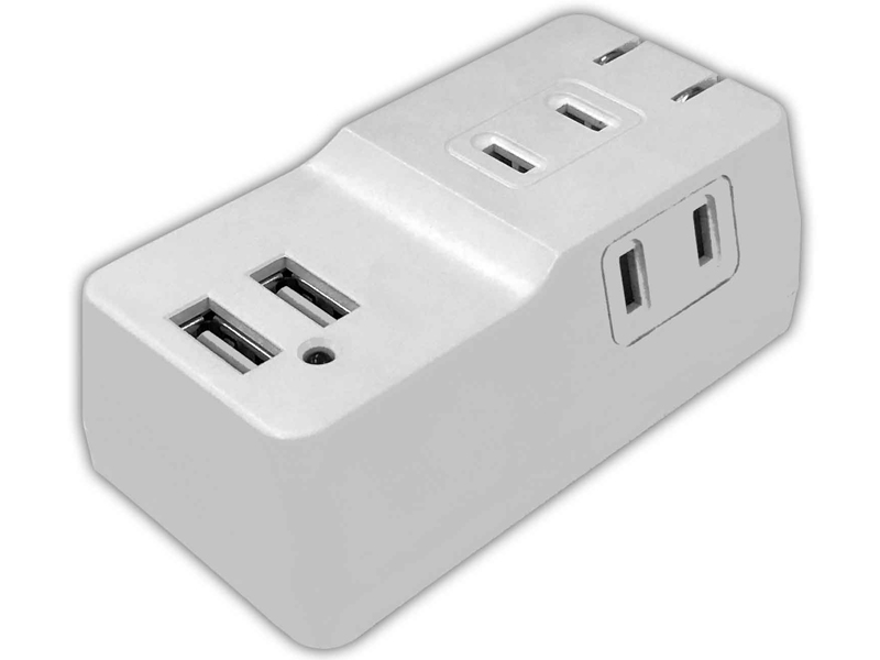 スマホタブレット充電対応 急速充電3.4A USB2ポート付3個口タップ