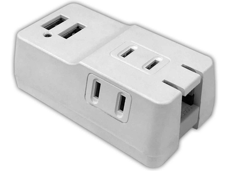 スマホタブレット充電対応 急速充電3.4A USB2ポート付3個口タップ