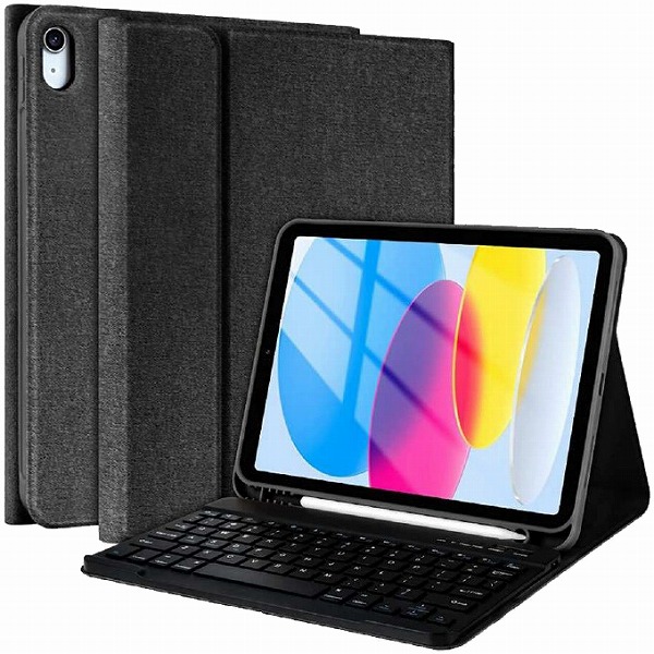 iPad 10.9（第10世代）専用 ワイヤレスキーボード付ケース ブラック