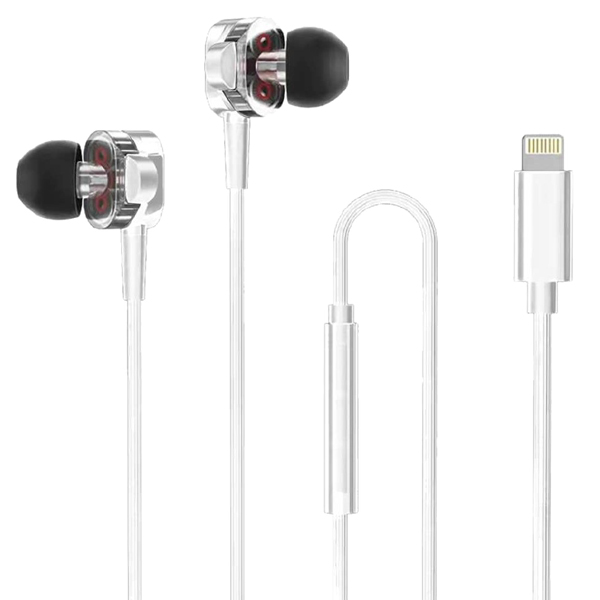 MFi認証 Lightning接続マイク付きイヤホン（カナルタイプ） ホワイト