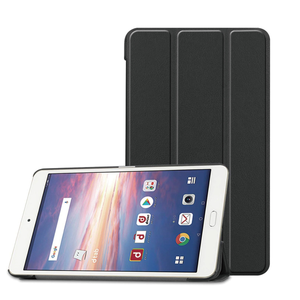 docomo dtab Compact d-02K対応 フラップケース ブラック