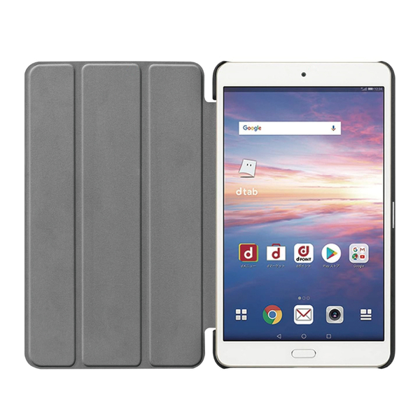 docomo dtab Compact d-02K対応 フラップケース ブラック