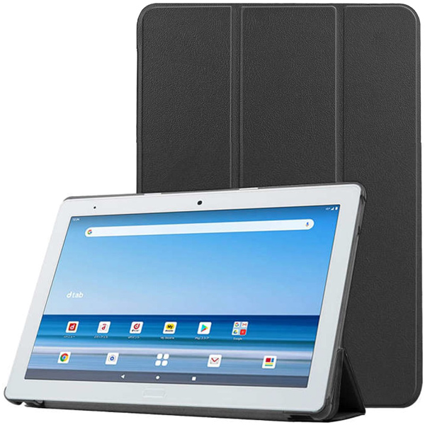 docomo dtab d-41A用フラップケース ブラック