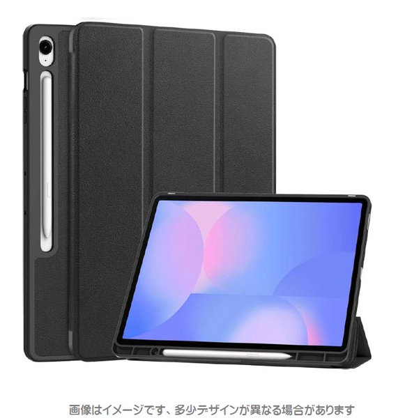 サムスン Galaxy Tab S10 FE+対応 フラップケース ブラック