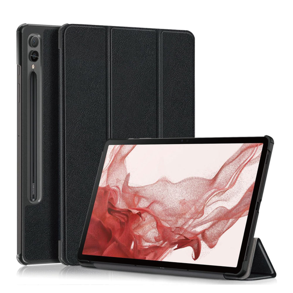 サムスン Galaxy Tab S9+対応 フラップケース ブラック