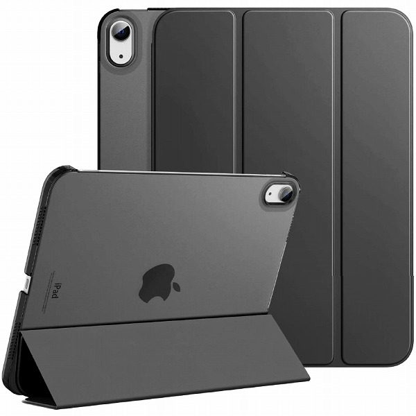 iPad 10.9（第10世代）専用 背面クリアフラップケース ブラック