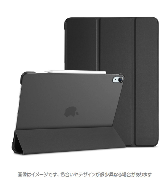 iPad Air 13 2024専用 背面クリアフラップケース ブラック