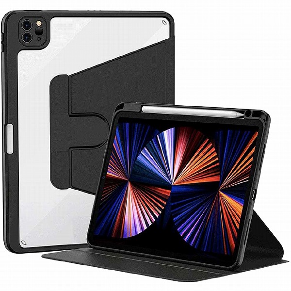 iPad Air（第5・4世代）10.9対応 フラップケース（360度） ブラック