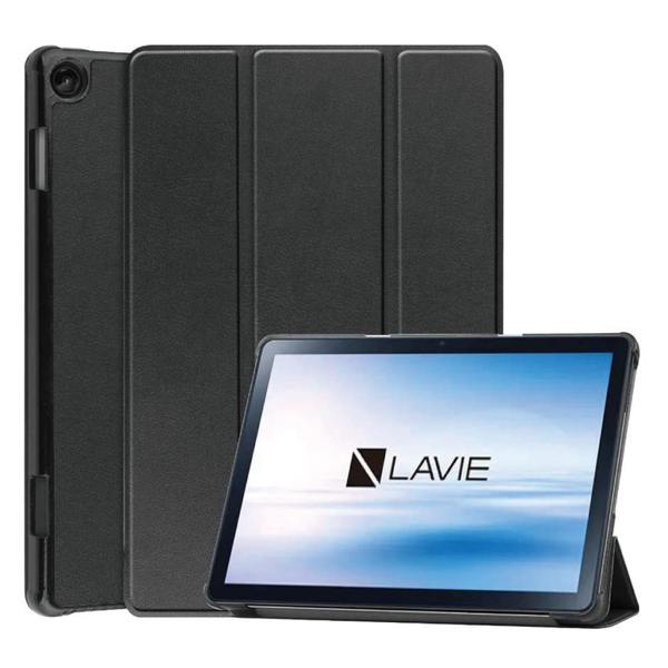 NEC LAVIE Tab T10 対応 フラップケース ブラック