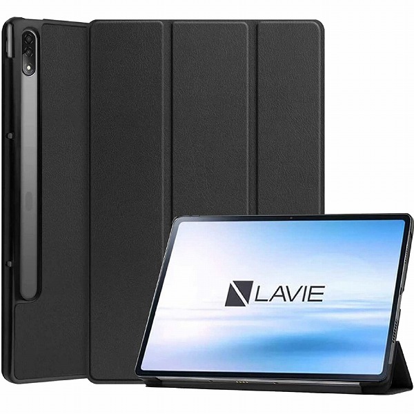 NEC LAVIE Tab T12対応 フラップケース ブラック