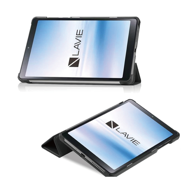 NEC LAVIE Tab T8 2023対応 フラップケース ブラック