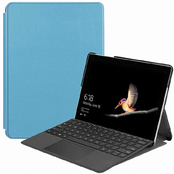 Microsoft Surface Go 3/Go 2/Go対応 フラップケース ライトブルー
