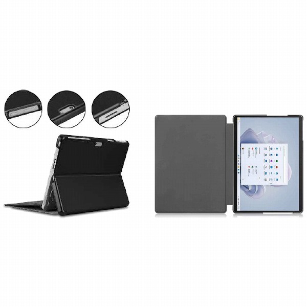 Microsoft Surface Pro 11・10・9対応 フラップケース ブラック