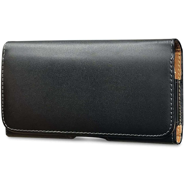 5.5インチ スマートフォン対応 横型 汎用レザーケース ブラック