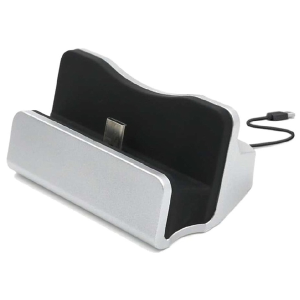 スマートフォン充電スタンド（USB Type-Cモデル） シルバー