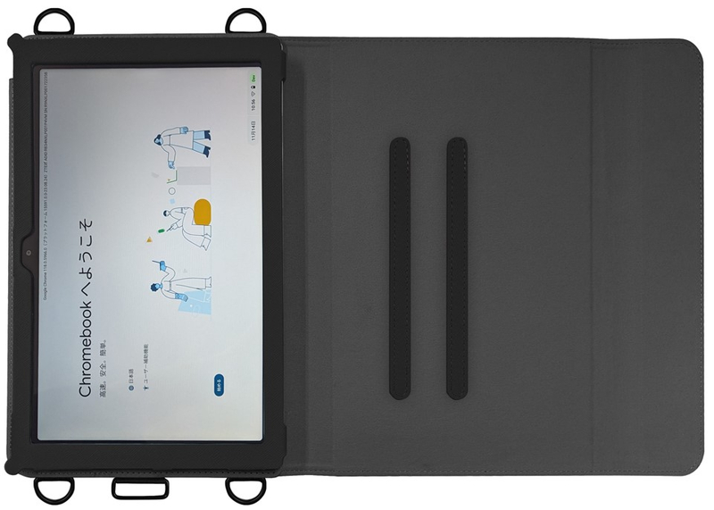 ASUS Chromebook CM30 Detachable CM3001対応 手帳型レザーケース ブラック