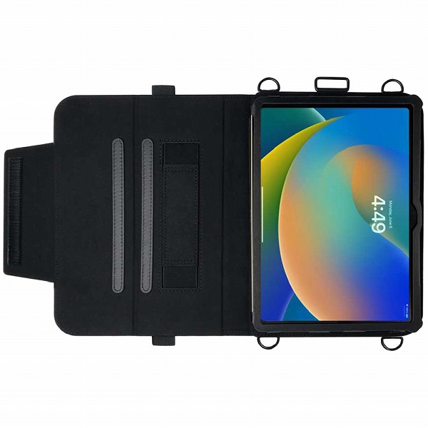 iPad 10.9（第10世代）対応 手帳型レザーケース ブラック