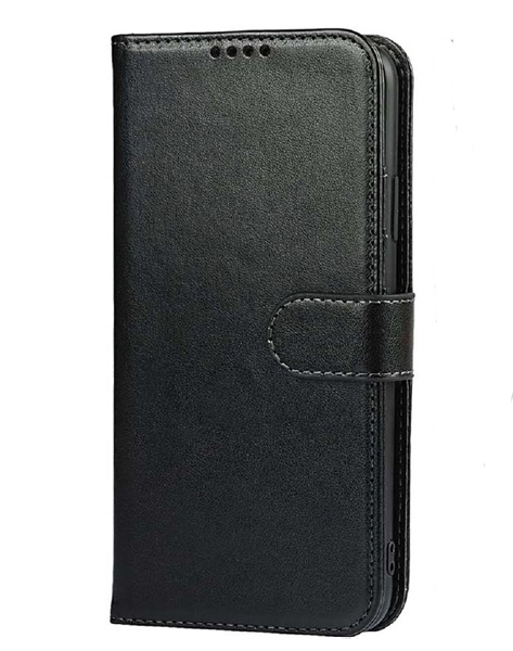 iPhone 11対応 手帳型レザーケース ブラック