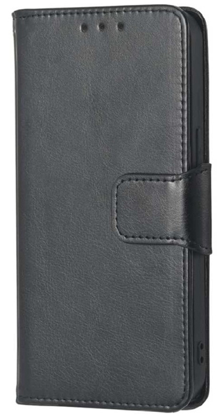 iPhone 14 Plus対応 手帳型レザーケース ブラック